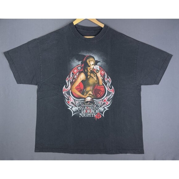 Vintage Y2K Universal Studios Halloween Horror Nights Poker Gamble Game 2XL Art - Picture 1 of 7